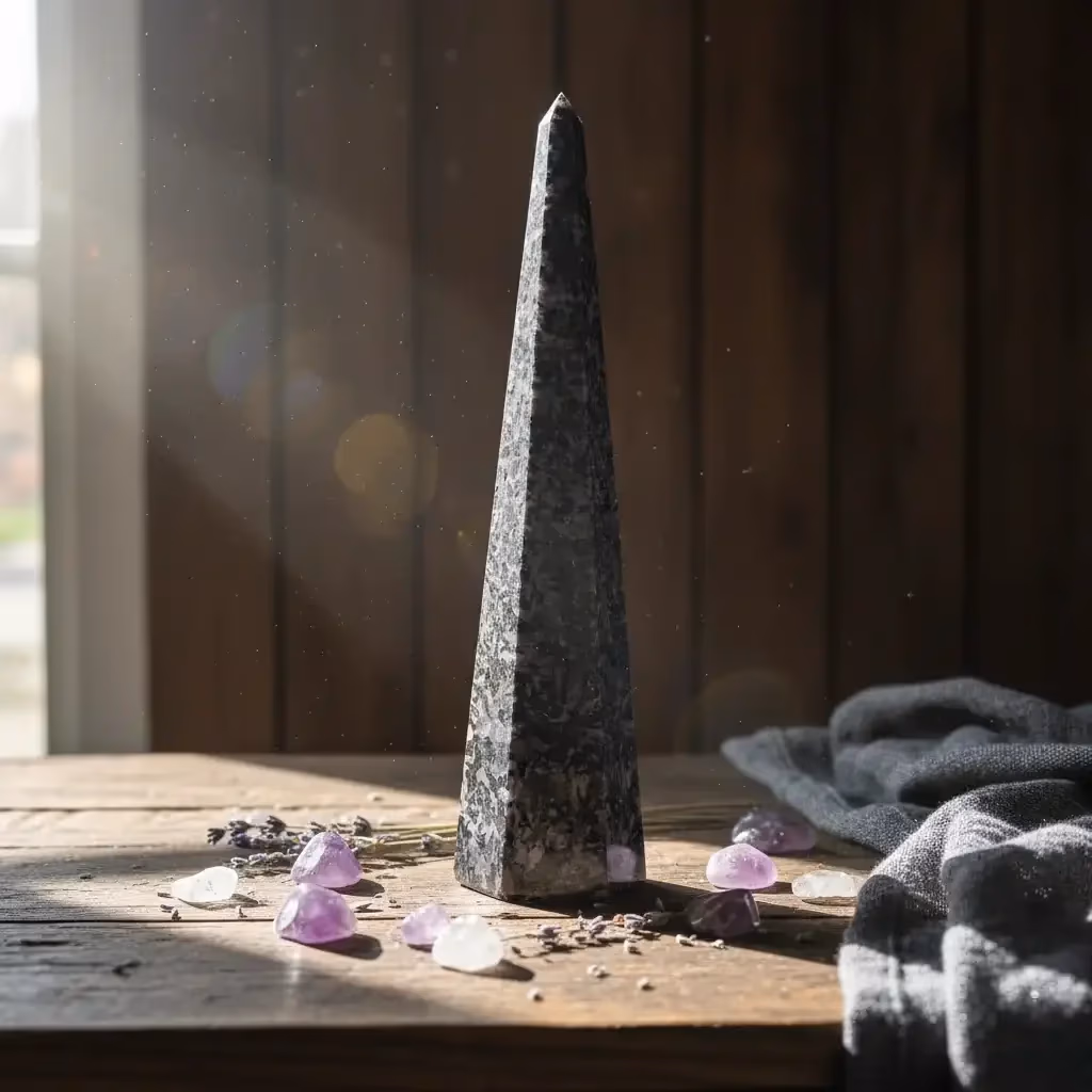 Mistik Merlinit Obelisk İncele ve Satın Al Mistik Merlinit Obelisk - Orijinal Doğal Taş ve Şifa Kristali Görsel 1
