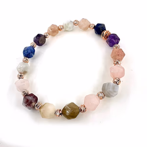 Mix Bileklik Faset 8mm - Orijinal Şifalı Kristal - Görsel 2