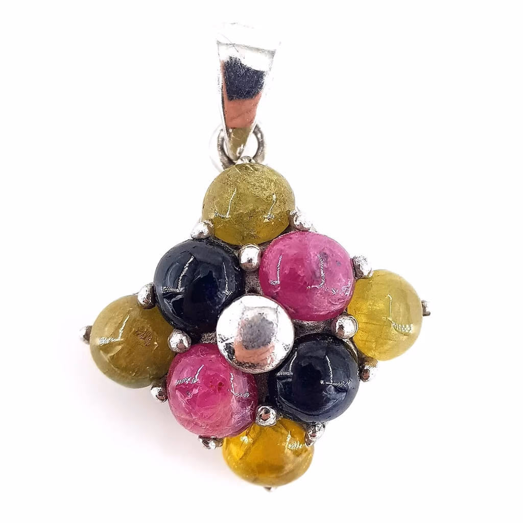 Mix Kolye Ucu Yakut, Zeberced, Safir (Gümüş) İncele ve Satın Al Mix Kolye Ucu Yakut, Zeberced, Safir (Gümüş) - Orijinal Doğal Taş ve Şifa Kristali Görsel 1