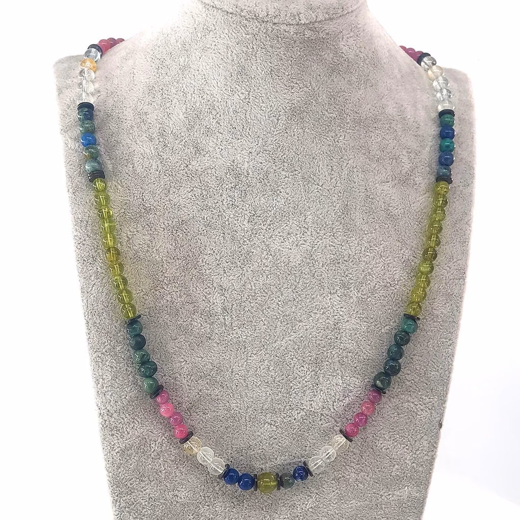 Mix Kolye Yakut, Zümrüt, Safir, Zeberced, Topaz İncele ve Satın Al Mix Kolye Yakut, Zümrüt, Safir, Zeberced, Topaz - Orijinal Doğal Taş ve Şifa Kristali Görsel 1