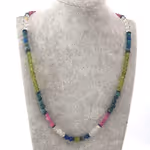 Mix Kolye Yakut, Zümrüt, Safir, Zeberced, Topaz Orijinal Kristal Detay Görseli 2