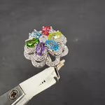 Mix Yüzük Gümüş Orijinal Kristal Detay Görseli 4
