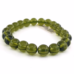 Moldovit Bileklik 6mm - Orijinal Şifalı Kristal - Görsel 1