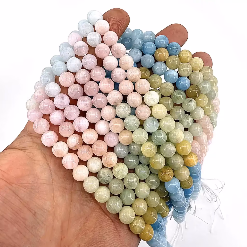 Morganit / Akuamarin / Helyodor Dizi 8mm İncele ve Satın Al Morganit / Akuamarin / Helyodor Dizi 8mm - Orijinal Doğal Taş ve Şifa Kristali Görsel 1