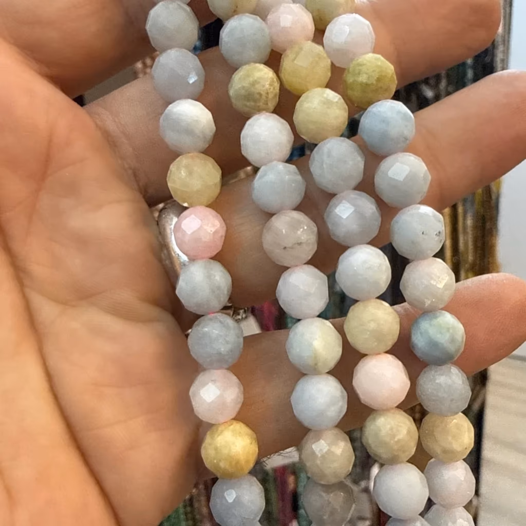Morganit Faset Dizi 8 mm İncele ve Satın Al Morganit Faset Dizi 8 mm - Orijinal Doğal Taş ve Şifa Kristali Görsel 1