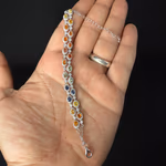 Multi Safir Bileklik Gümüş AAA Orijinal Kristal Detay Görseli 6