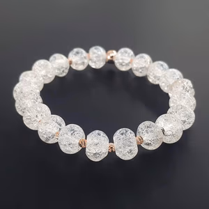 Necef (Dağ Kristali) Bileklik Rondela Rose 8mm - Orijinal Şifalı Kristal - Görsel 1