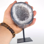 Necef , Kalsedon , Akik (Standlı) Orijinal Kristal Detay Görseli 2