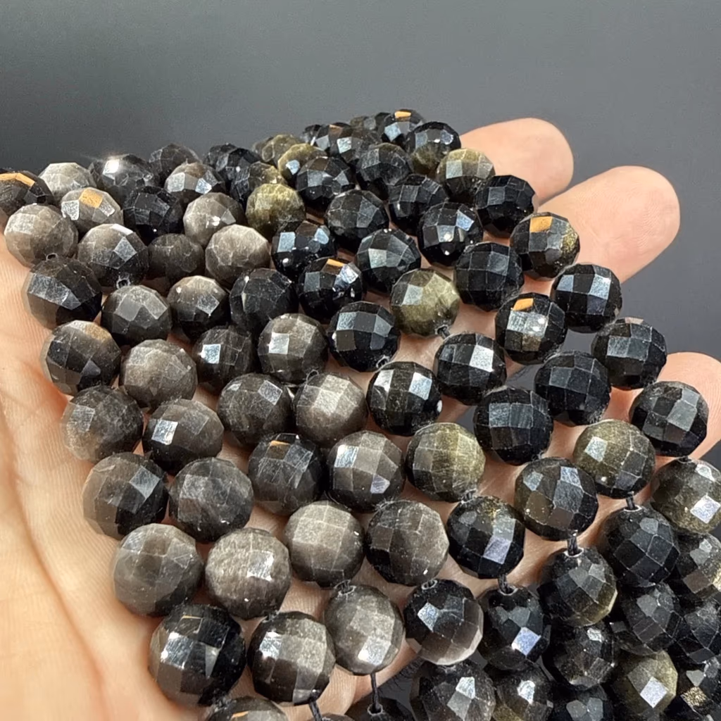 Obsidiyen Dizi Faset 10 mm İncele ve Satın Al Obsidiyen Dizi Faset 10 mm - Orijinal Doğal Taş ve Şifa Kristali Görsel 1