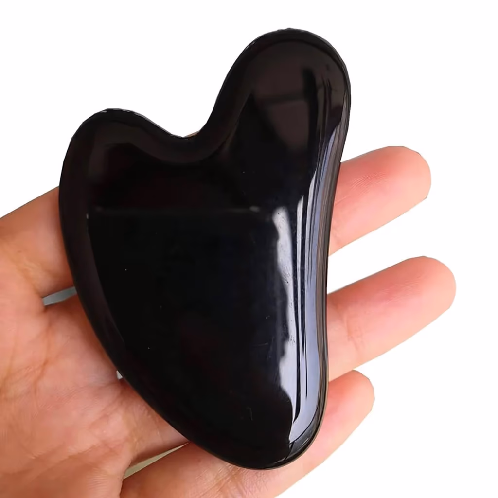 Obsidiyen Gua Sha İncele ve Satın Al Obsidiyen Gua Sha - Orijinal Doğal Taş ve Şifa Kristali Görsel 1
