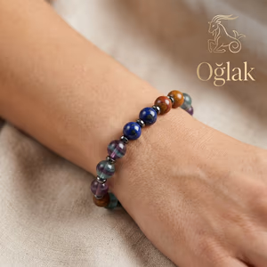 Oğlak Burcu Unisex Bileklik 8mm - Orijinal Şifalı Kristal - Görsel 2