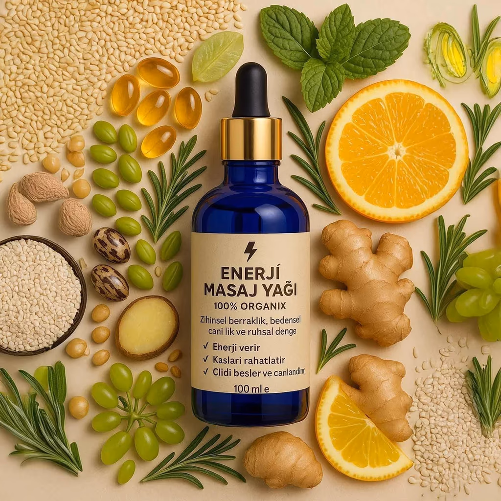 Organik Enerji Masaj Yağı - 100cc İncele ve Satın Al Organik Enerji Masaj Yağı - 100cc - Orijinal Doğal Taş ve Şifa Kristali Görsel 1