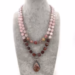 Pembe Kuvars / Çilek Kuvars Kolye Druze Uç (Gümüş) Orijinal Kristal Detay Görseli 2