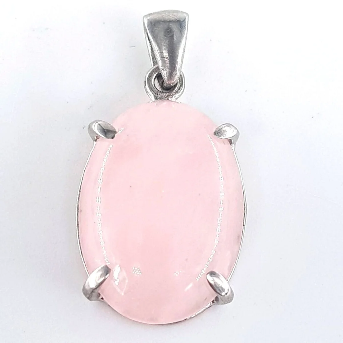 Pembe Kuvars Kolye Ucu Gümüş