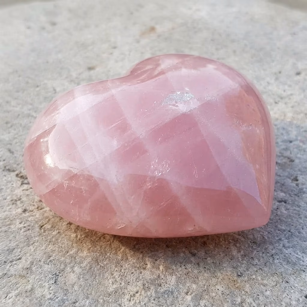 Pembe Kuvars Kalp M Boy - Büyütmek için tıklayın Pembe Kuvars Kalp M Boy - Orijinal Doğal Taş ve Şifa Kristali Görsel 1
