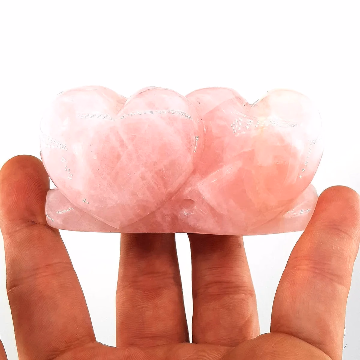 Pembe Kuvars Kalp Obje