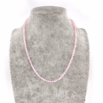Pembe Kuvars Kolye 3mm Gümüş Orijinal Kristal Detay Görseli 1