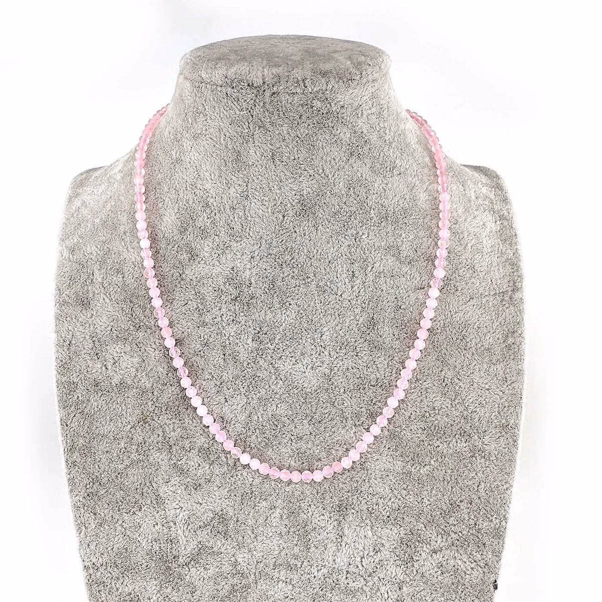Pembe Kuvars Kolye 3mm Gümüş