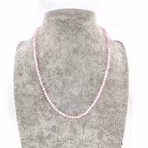 Pembe Kuvars Kolye 3mm Gümüş - Orijinal Şifalı Kristal - Görsel 2