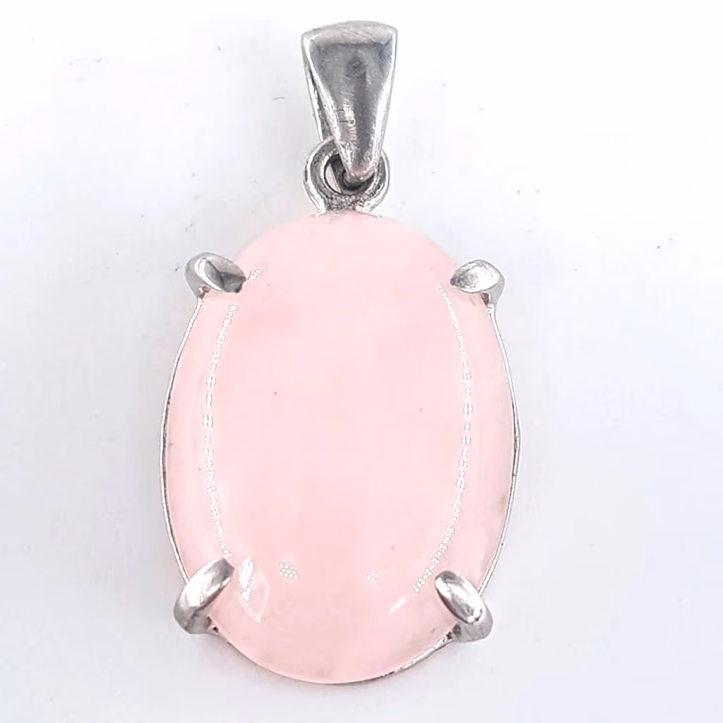 Pembe Kuvars Kolye Ucu Gümüş İncele ve Satın Al Pembe Kuvars Kolye Ucu Gümüş - Orijinal Doğal Taş ve Şifa Kristali Görsel 1
