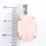 Pembe Kuvars Kolye Ucu Gümüş Orijinal Kristal Detay Görseli 2