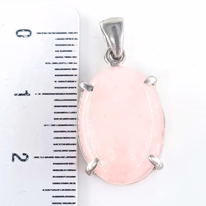 Pembe Kuvars Kolye Ucu Gümüş - Orijinal Şifalı Kristal - Görsel 2