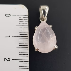 Pembe Kuvars Kolye Ucu Gümüş - Orijinal Şifalı Kristal - Görsel 2