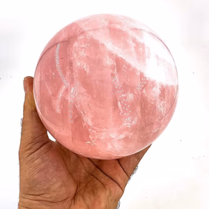 Pembe Kuvars Küre - Orijinal Şifalı Kristal - Görsel 1