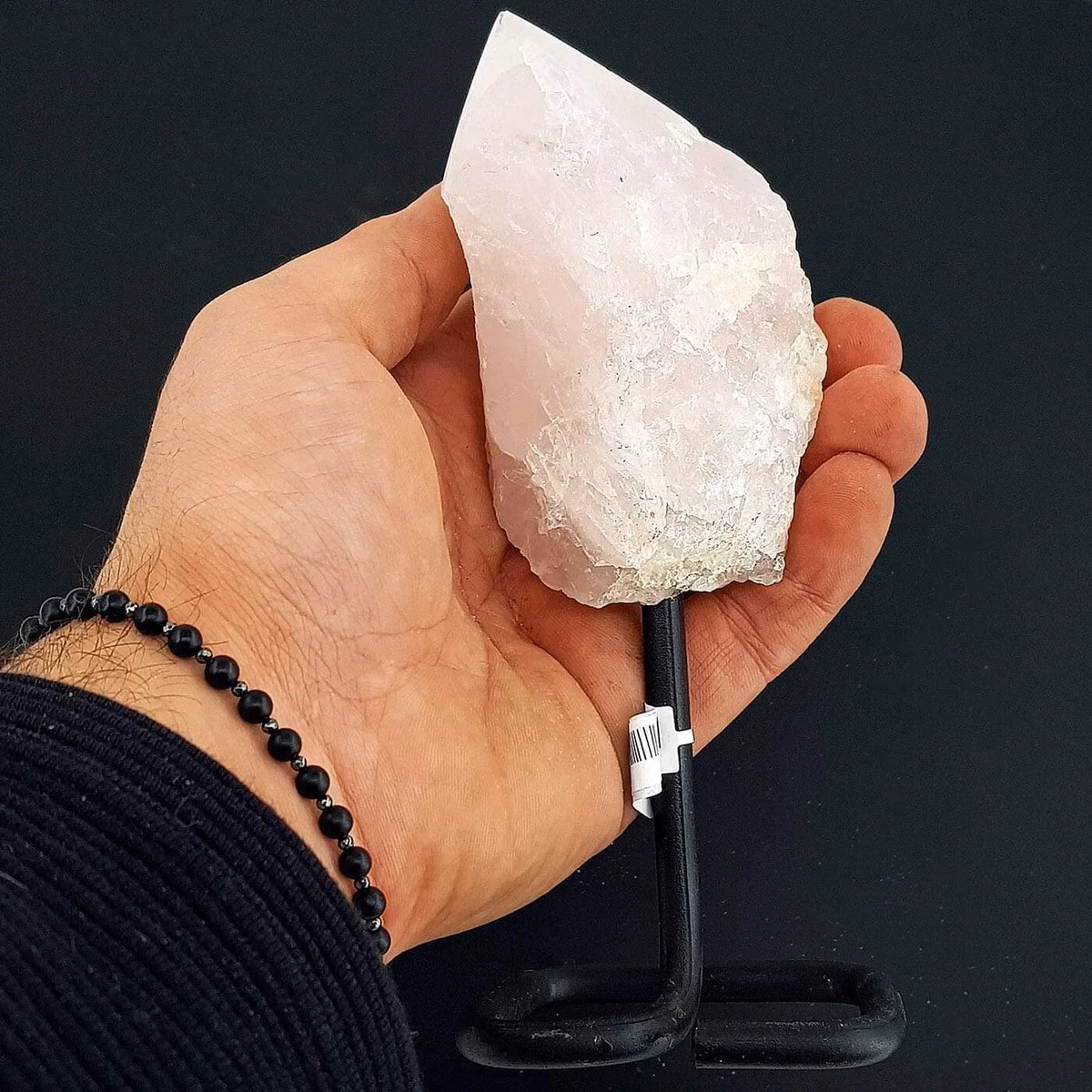 Pembe Kuvars Metal Standlı