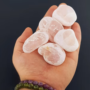 Pembe Kuvars Tambur - Orijinal Şifalı Kristal - Görsel 2