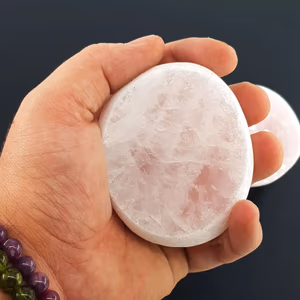Pembe Kuvars Tambur - Orijinal Şifalı Kristal - Görsel 2