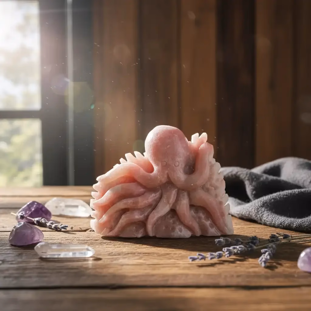 Pembe Opal Ahtapot Obje