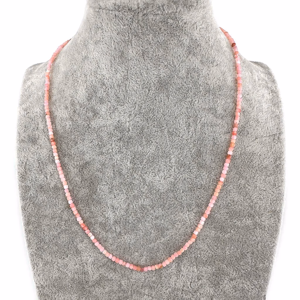 Pembe Opal Kolye 2mm Gümüş İncele ve Satın Al Pembe Opal Kolye 2mm Gümüş - Orijinal Doğal Taş ve Şifa Kristali Görsel 1