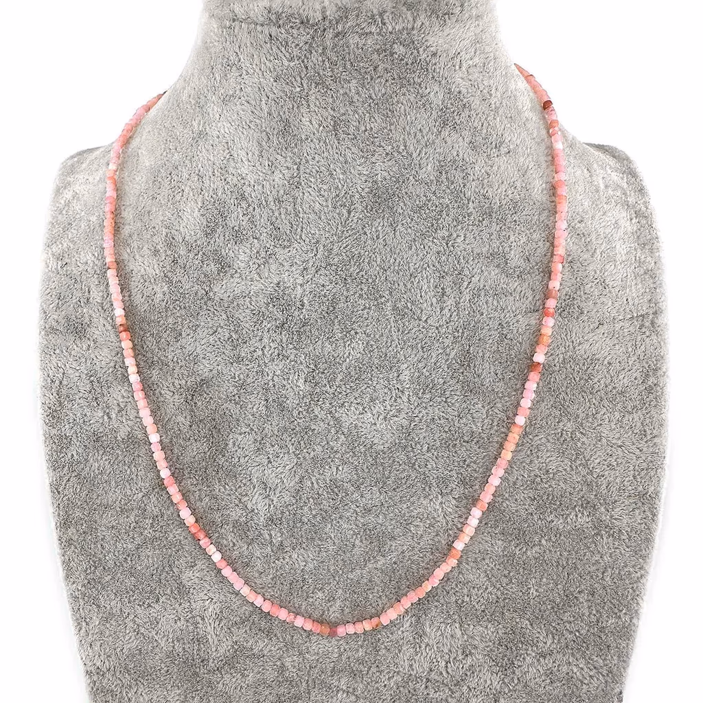 Pembe Opal Kolye 2mm Gümüş İncele ve Satın Al Pembe Opal Kolye 2mm Gümüş - Orijinal Doğal Taş ve Şifa Kristali Görsel 1
