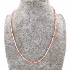 Pembe Opal Kolye 2mm Gümüş - Orijinal Şifalı Kristal - Görsel 2