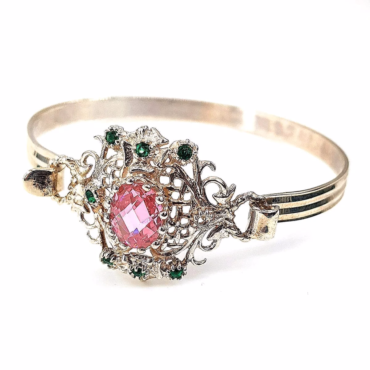 Pembe Turmalin Bileklik (Gümüş)