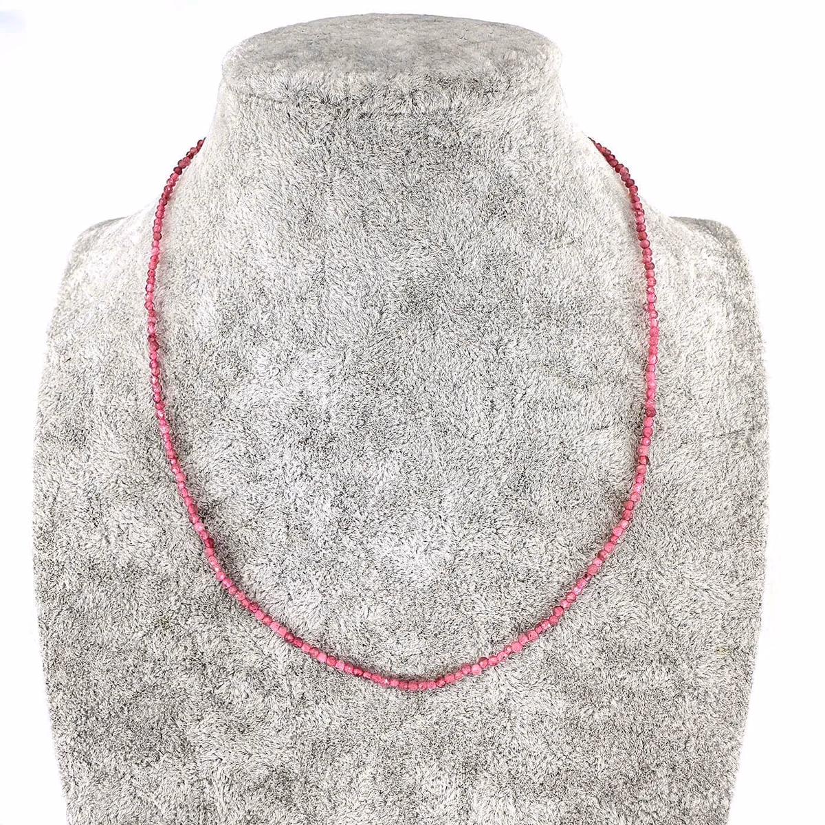 Pembe Turmalin Kolye 2mm Gümüş