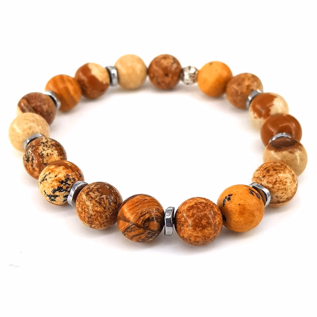 Picture Jasper Bileklik 10mm İncele ve Satın Al Picture Jasper Bileklik 10mm - Orijinal Doğal Taş ve Şifa Kristali Görsel 1