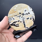 Picture Jasper Obje Ahşap Standlı Yuvarlak Orijinal Kristal Detay Görseli 2