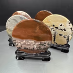 Picture Jasper Obje Ahşap Standlı Yuvarlak Orijinal Kristal Detay Görseli 3