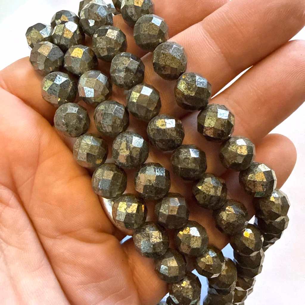 Pirit Dizi 10 mm İncele ve Satın Al Pirit Dizi 10 mm - Orijinal Doğal Taş ve Şifa Kristali Görsel 1