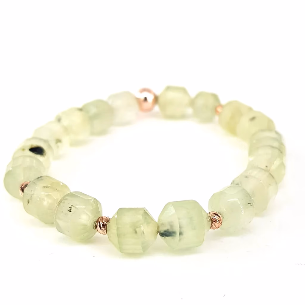 Prehnite Bileklik Faset 8mm İncele ve Satın Al Prehnite Bileklik Faset 8mm - Orijinal Doğal Taş ve Şifa Kristali Görsel 1