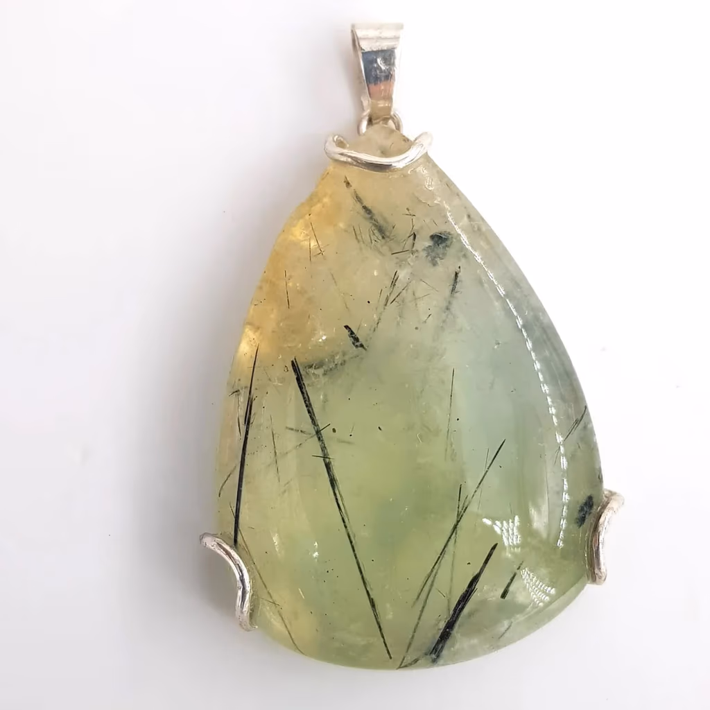 Prehnite Kolye Ucu (Gümüş) İncele ve Satın Al Prehnite Kolye Ucu (Gümüş) - Orijinal Doğal Taş ve Şifa Kristali Görsel 1