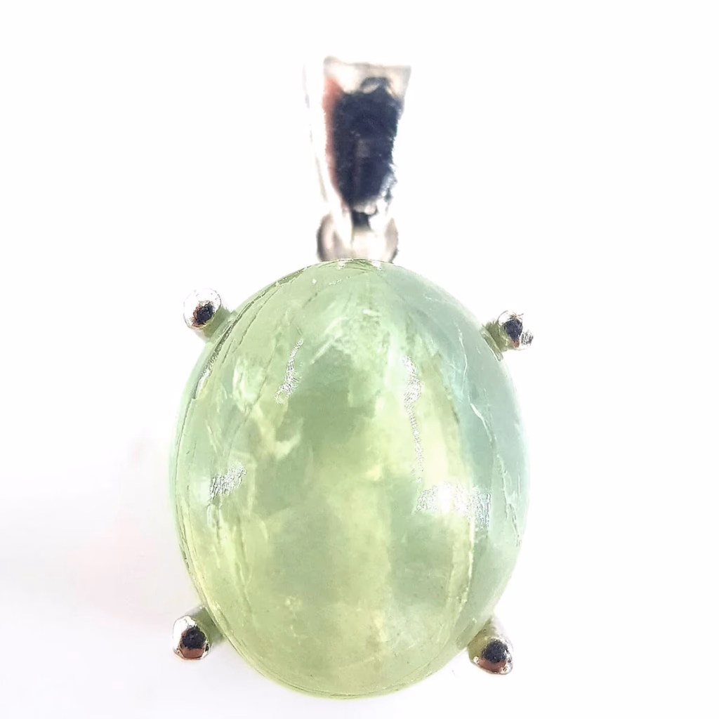 Prehnite Kolye Ucu (Gümüş) İncele ve Satın Al Prehnite Kolye Ucu (Gümüş) - Orijinal Doğal Taş ve Şifa Kristali Görsel 1