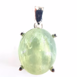 Prehnite Kolye Ucu (Gümüş) - Orijinal Şifalı Kristal - Görsel 1