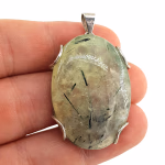 Prehnite Kolye Ucu (Gümüş) Orijinal Kristal Detay Görseli 2