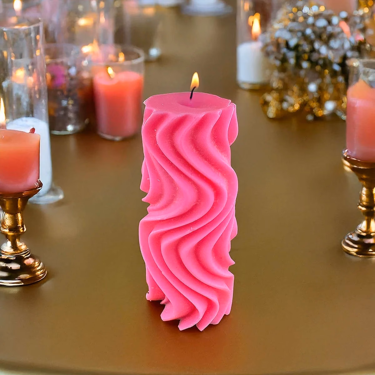 Premium Esanslı Ayışığı Dansı Mum Pembe