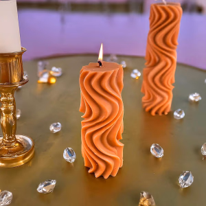 Premium Esanslı Ayışığı Dansı Mum Turuncu - Orijinal Şifalı Kristal - Görsel 1