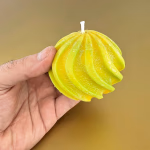 Premium Esanslı Kozmik Küre Mum Sarı Orijinal Kristal Detay Görseli 2