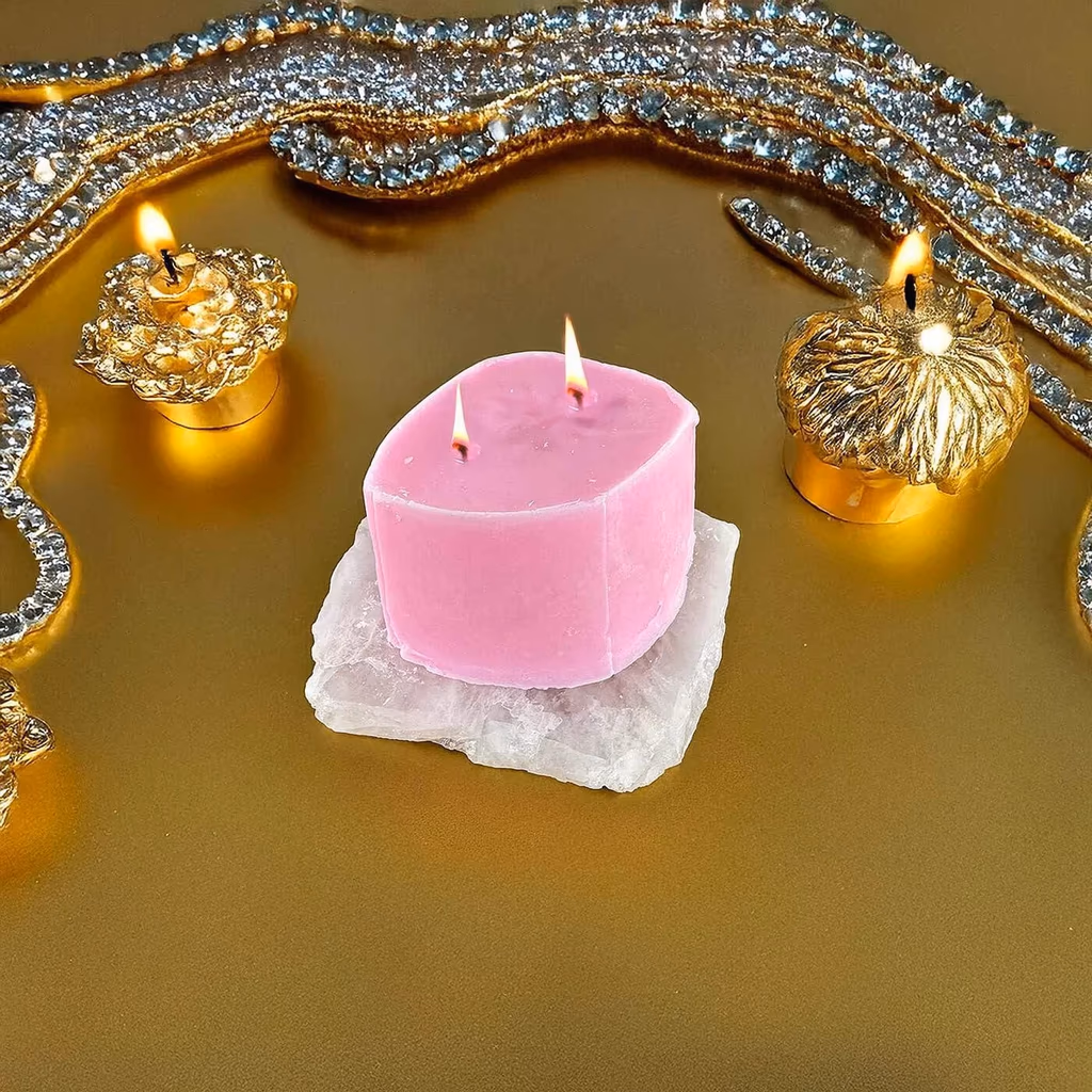Premium Esanslı Sessiz Harmoni Pembe Kuvars Plaka Mum İncele ve Satın Al Premium Esanslı Sessiz Harmoni Pembe Kuvars Plaka Mum - Orijinal Doğal Taş ve Şifa Kristali Görsel 1